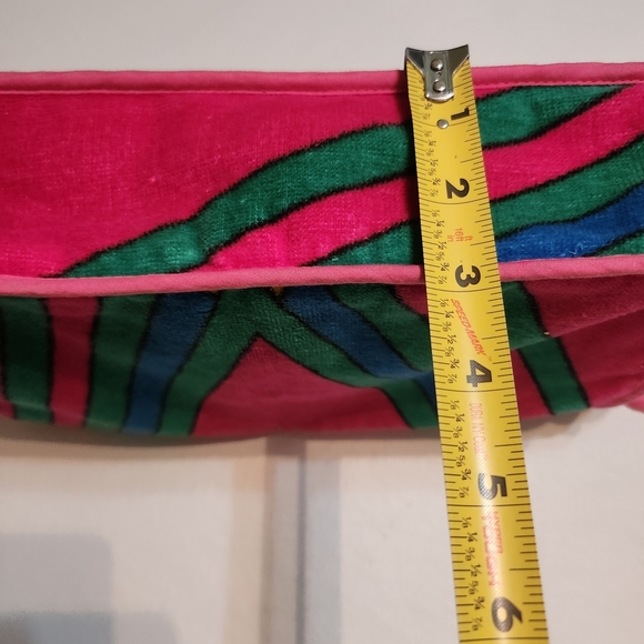 Vintage Mario Valentino Terry Cloth Pink and Blue Women's Cosmetic Bag, EUC - Picture 5 of 8